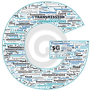 5G Telecommunications Network Cloud Frequency 5 Illustration