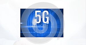 5g text over blue round scanners against white background