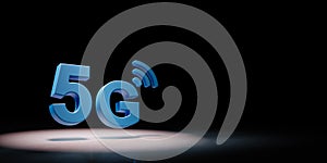 5G Text Spotlighted on Black Background
