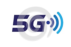 5G vector icon. 5th generation wireless internet network connection, mobile devices telecommunication.