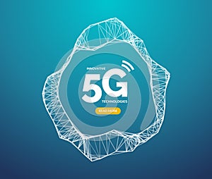 5G vector wifi wireless technology connection, mobile transmission speed. Digital data 5g connection