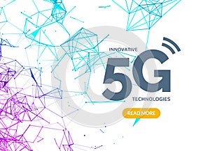 5G vector wifi wireless technology connection, mobile transmission speed. Digital data 5g connection