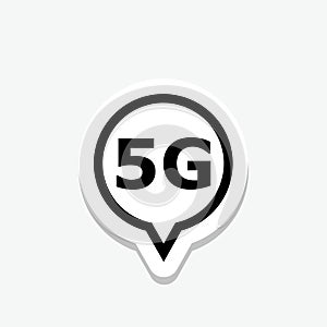 5g wi-fi internet sticker icon isolated on gray background