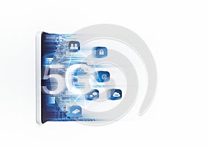 5G wireless high speed internet network on mobile smart phone and application technology