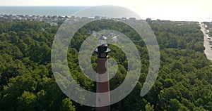 5k aerial drone orbit Currituck Beach Lighthouse Corolla NC USA