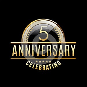 5th Anniversary emblem. Anniversary badge