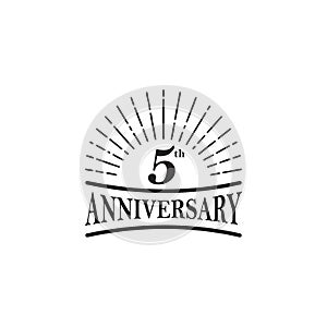 5th year anniversary emblem logo design template