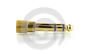 6.3mm audio jack converter isolated on white background, audio connector photo