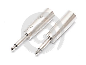 6.3mm Jack mono audio connectors, isolated on white