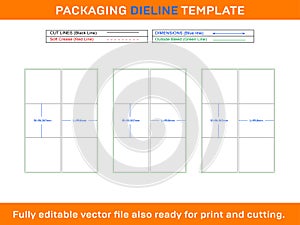 6 Adhesive Address Labels Dieline Template 99.8 x 96.367 mm