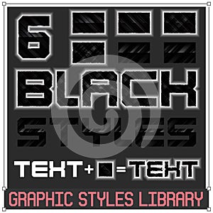 6 Black Glossy Vector Graphic Styles