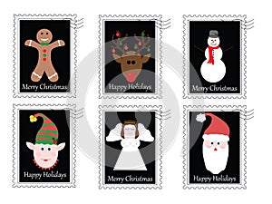 6 Christmas stamps