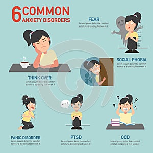 6 common anxiety disorders infographic