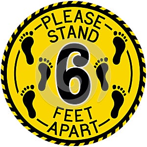 6 Feet Apart Social Distancing Sign