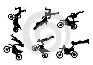 6 high quality freestyle motocross silhouettes