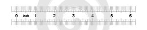 6 inch double-sided ruler. Marking accuracy is one sixteenth of an inch. Imperial grid