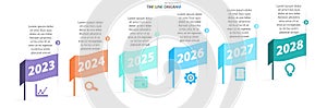 6 options modern timeline infographic template