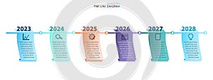 6 options modern timeline infographic template