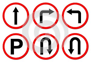 6 red circle traffic sign