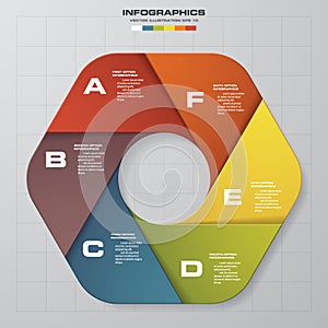 6 steps chart template/graphic or website layout.