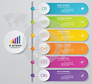 6 steps infographics element chart for presentation. EPS 10.