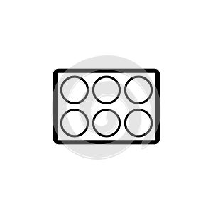 6 Well plate outline icon.