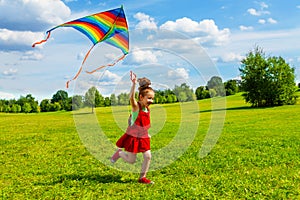 6 years old girl with kite