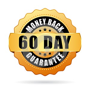 60 day money back guarantee vector icon