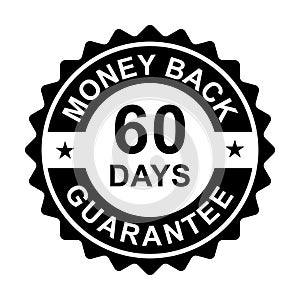 60 days money back guarantee icon vector for graphic design, logo, website, social media, mobile app, UI illustration
