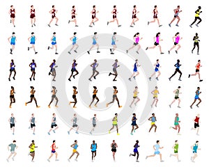 60 people running illustrations