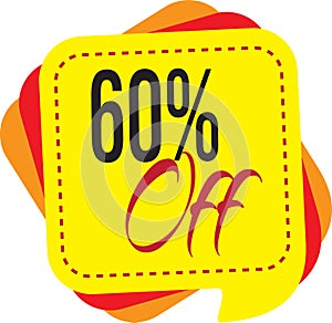 60 Percentage discount icon template design illustration