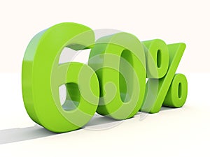 60% percentuale valutare icona sul bianco 