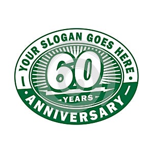 60 years anniversary celebration. 60th anniversary logo design. Sixty years logo.