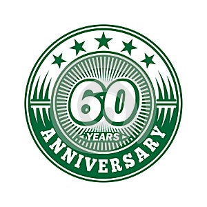 60 years anniversary celebration. 60th anniversary logo design. Sixty years logo.