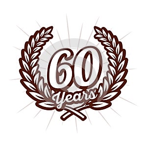 60 years anniversary celebration design template. 60th anniversary logo.