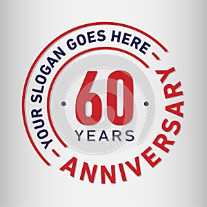 60 Years Anniversary Celebration Design Template. Anniversary vector and illustration. Sixty years logo.