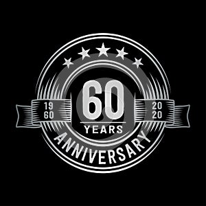 60 years anniversary celebration logotype. 60th years logo. Vector and illustration.