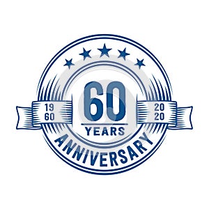 60 years anniversary celebration logotype. 60th years logo. Vector and illustration.