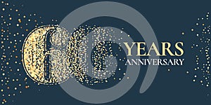 60 years anniversary celebration vector icon, logo