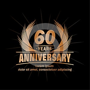 60 years anniversary. Elegant anniversary design. 60th years logo.