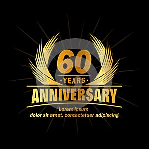 60 years anniversary. Elegant anniversary design. 60th years logo.