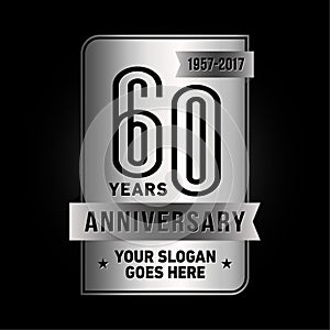 60 years celebrating anniversary design template. 60th logo. Vector and illustration.
