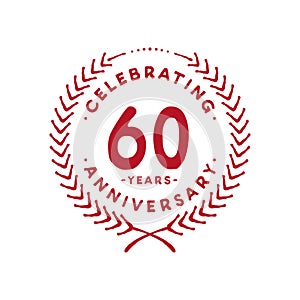 60 years design template. 60th vector and illustration
