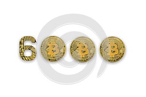 6000 bitcoin exchange rate, isolated. Crypto currency style for design