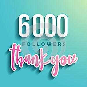 6000 followers Thank you - Illustration for Social Network friends,