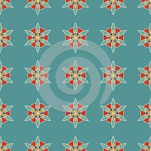 60s 70s mid century retro vintage abstract flowers pattern background, seamless wallpaper, vector illustration