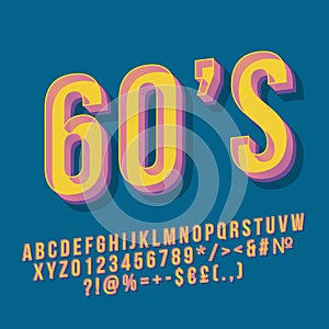 60s vintage 3d vector lettering