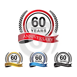 60th anniversary years circle ribbon