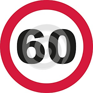 60th Birthday - traffic sign