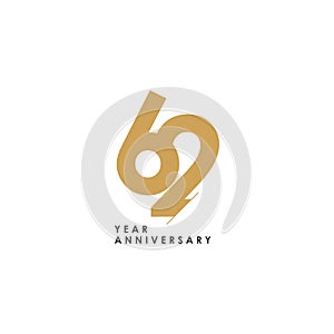 62 year Anniversary Logo Vector Template Design Illustration